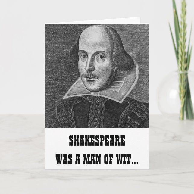 Tarjeta de cumpleaños divertida de Shakespeare (Anverso)
