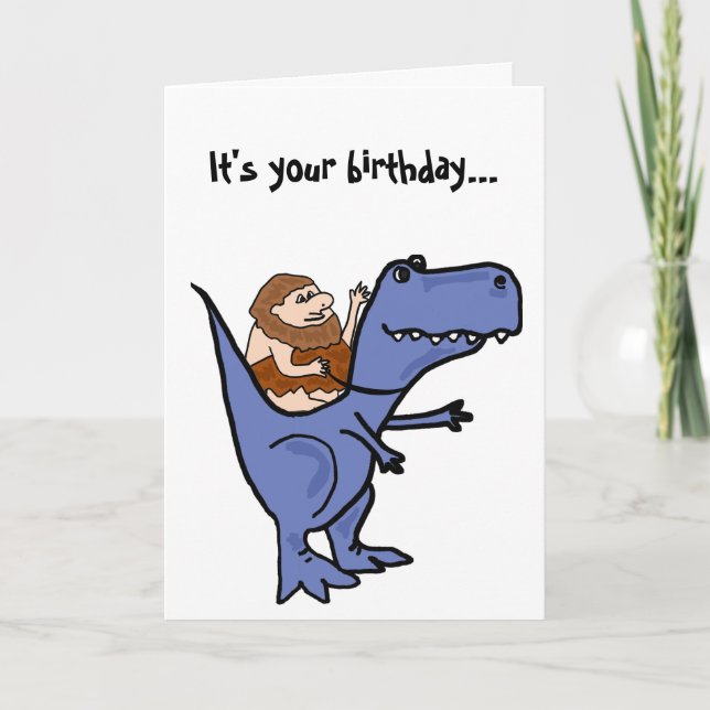 Tarjeta de cumpleaños divertida de T-Rex del BR (Anverso)