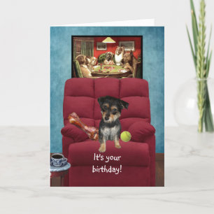 Tarjeta de cumpleaños divertida de un perro