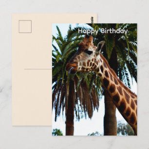 Tarjeta de cumpleaños divertida de una jirafa dand