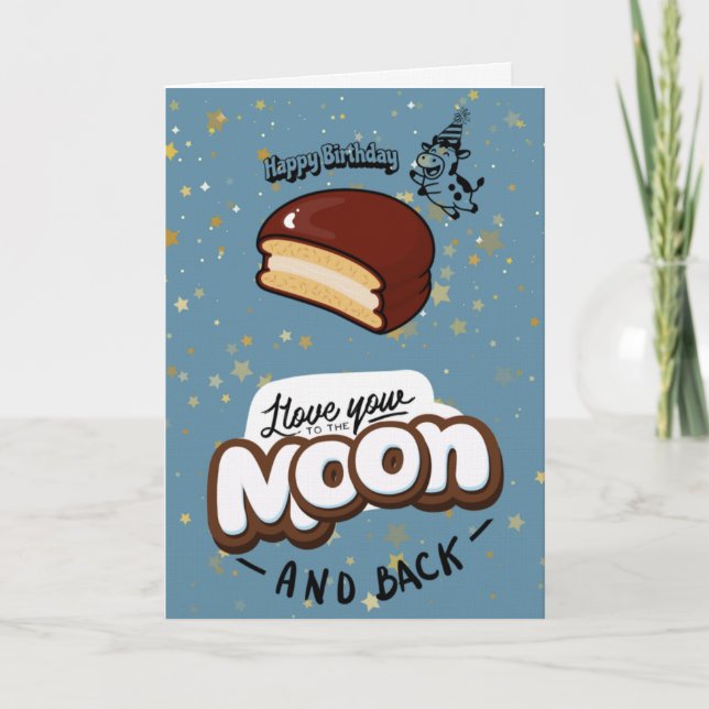 Tarjeta de cumpleaños divertida de vaca saltando s (Anverso)