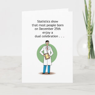 Tarjeta de cumpleaños divertida del 25 de diciembr