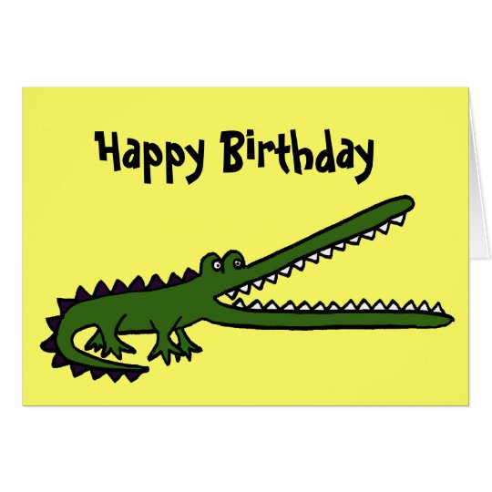 Tarjeta de cumpleaños divertida del cocodrilo del