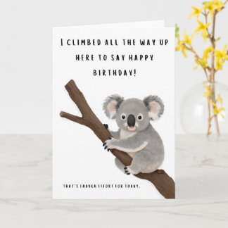Tarjeta de cumpleaños divertida del koala perezoso