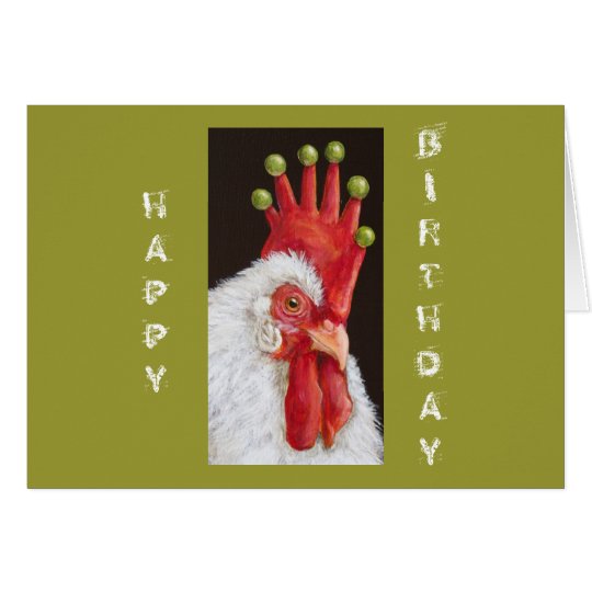 Tarjeta de cumpleaños divertida del pollo todos
