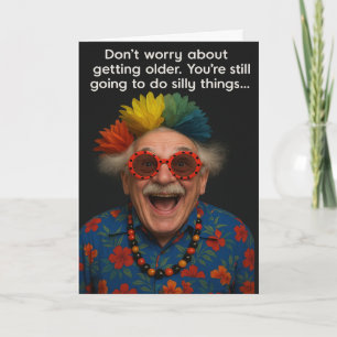 Tarjeta de cumpleaños divertida edad avanzada