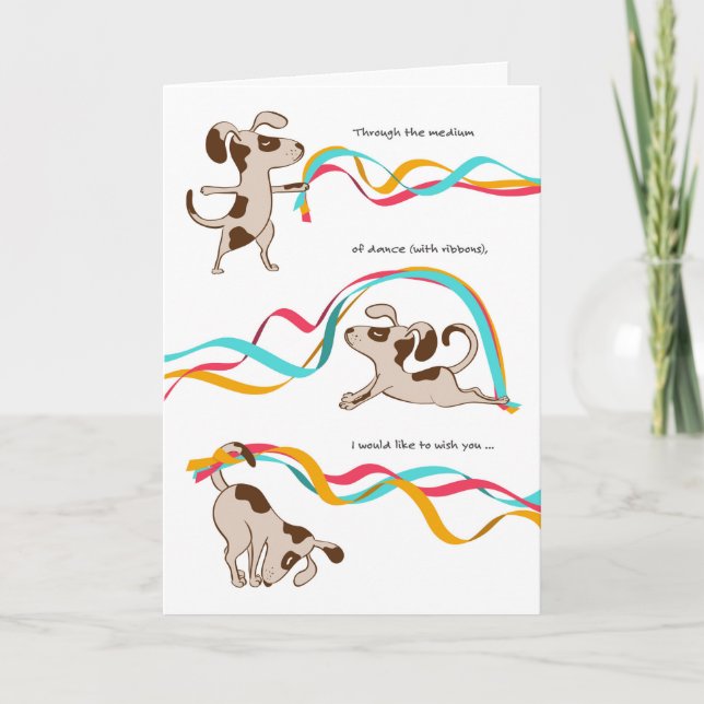 Tarjeta de cumpleaños divertida - El perro y la da (Anverso)