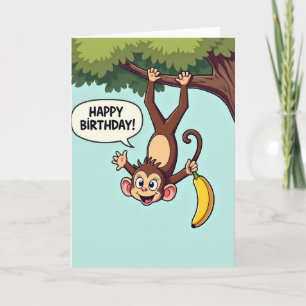 Tarjeta de cumpleaños divertida en la selva