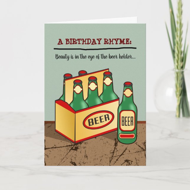 Tarjeta de cumpleaños divertida | Envase de rima d (Anverso)