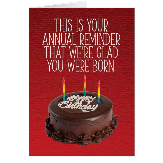Tarjeta de cumpleaños divertida: "Estamos contento (Frente)