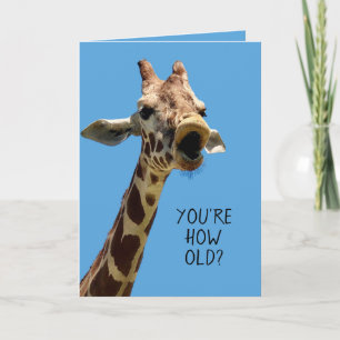 Tarjeta de cumpleaños divertida Giraffe
