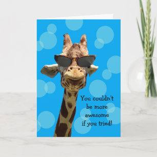 Tarjeta de cumpleaños divertida Giraffe