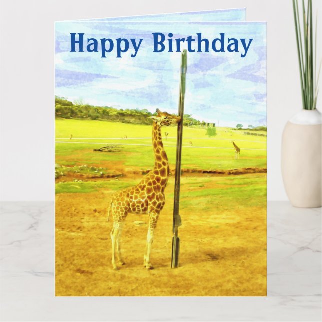Tarjeta de cumpleaños divertida Giraffe Jumbo Wate (Anverso)
