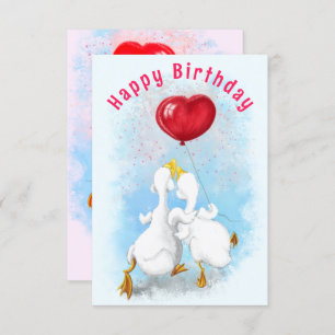Tarjeta de cumpleaños divertida Happy Couple Duck