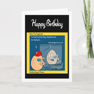 Tarjeta de cumpleaños divertida - huevo en la cárc