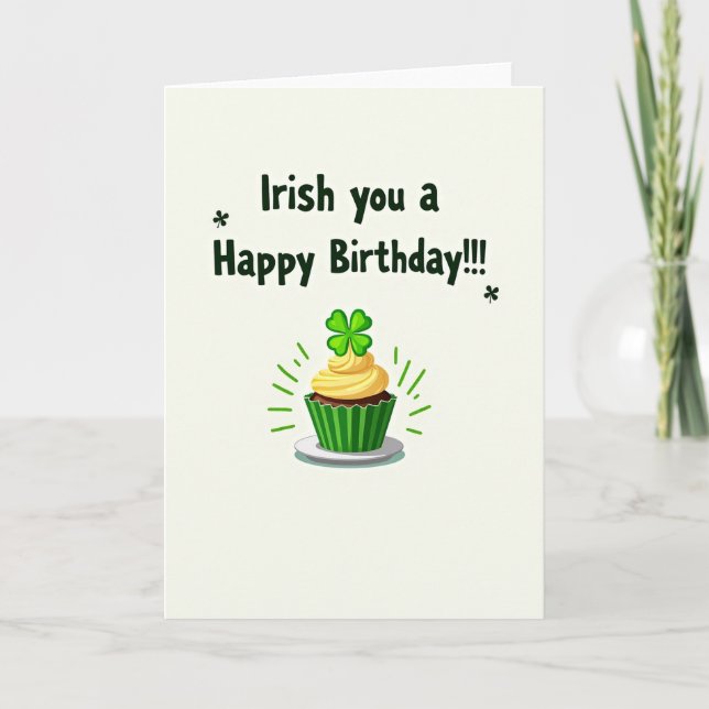 Tarjeta de cumpleaños divertida irlandesa (Anverso)