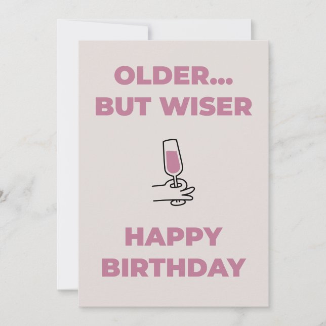 Tarjeta de cumpleaños divertida - Más vieja pero s (Anverso)