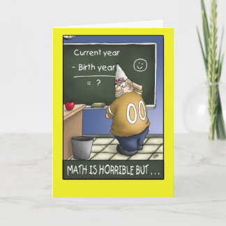 Tarjeta de cumpleaños divertida: Matemáticas de cu