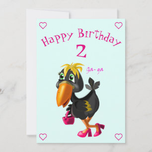 Tarjeta de cumpleaños divertida pájaro moderno - P