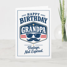 Tarjeta de cumpleaños divertida para abuelo Vintag