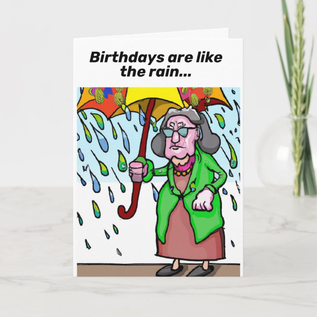 Tarjeta de cumpleaños divertida para adultos mayor (Anverso)