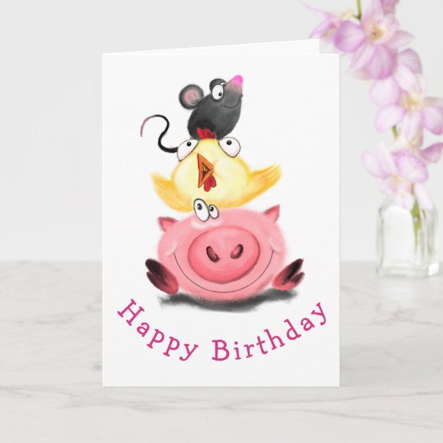 Tarjeta de cumpleaños divertida para amigos de pol (Orquídea)