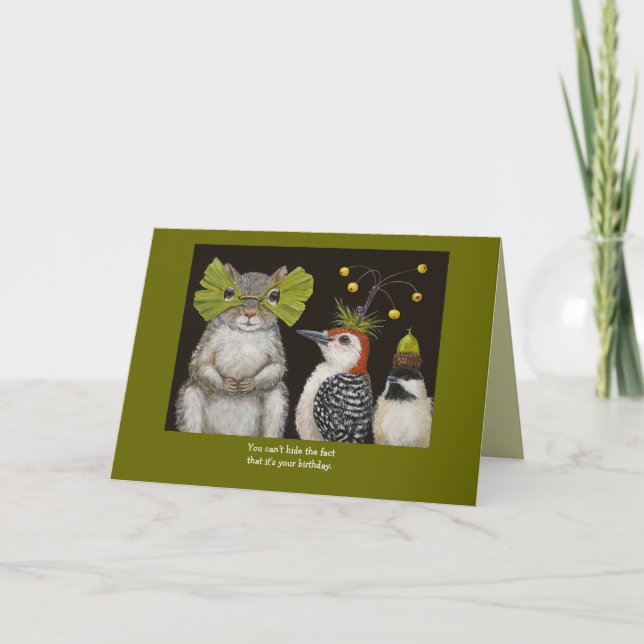 tarjeta de cumpleaños divertida para aves y animal (Anverso)