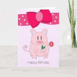 Tarjeta de cumpleaños divertida para cerdito