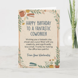 Tarjeta de Cumpleaños Divertida para Compañero de