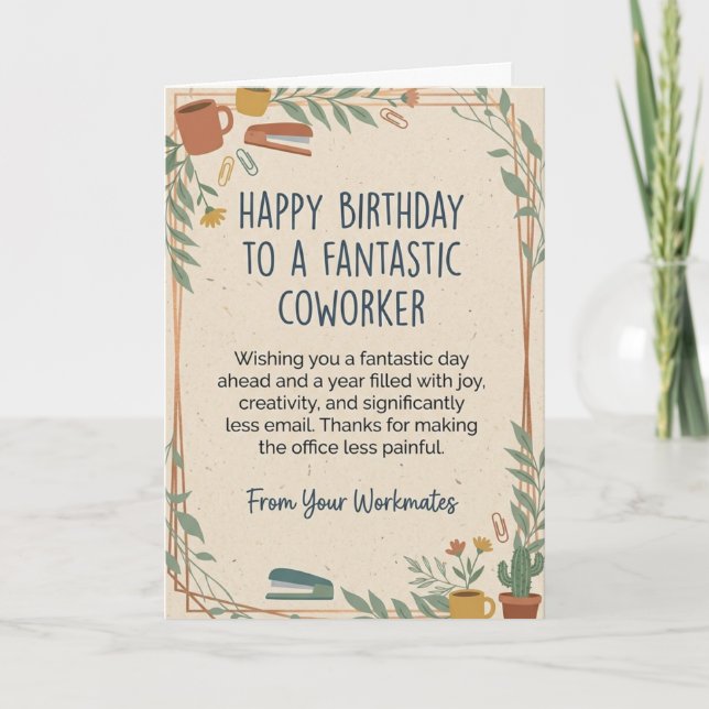 Tarjeta de Cumpleaños Divertida para Compañero de  (Anverso)