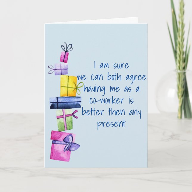 Tarjeta de cumpleaños divertida para compañeros de (Anverso)