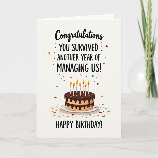 Tarjeta de cumpleaños divertida para el equipo (Anverso)