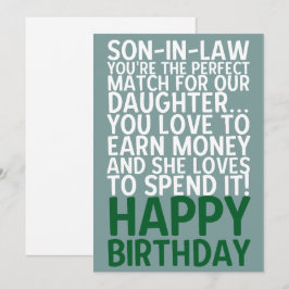 Tarjeta de cumpleaños divertida para el yerno con 