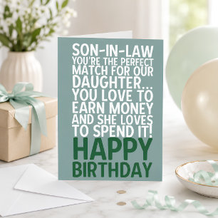 Tarjeta de cumpleaños divertida para el yerno con 
