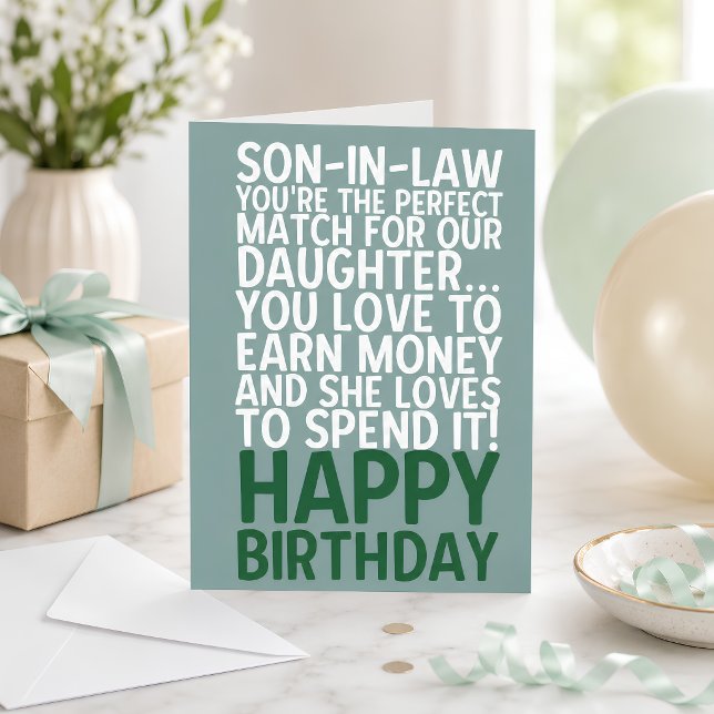 Tarjeta de cumpleaños divertida para el yerno con  (Subido por el creador)