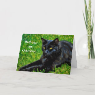 Tarjeta de cumpleaños divertida para gatos negros