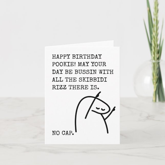 Tarjeta de cumpleaños divertida para Gen Z con mem (Anverso)