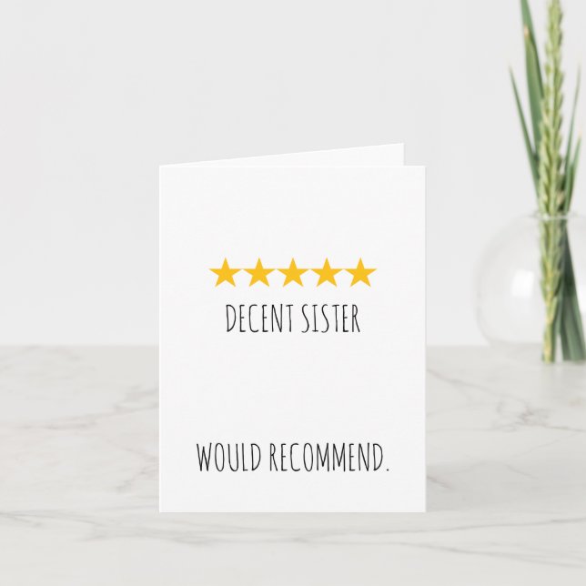 Tarjeta de cumpleaños divertida para hermana (tema (Anverso)