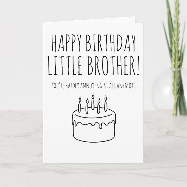 Tarjeta de cumpleaños divertida para hermano (Anverso)