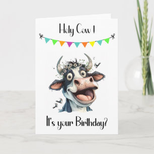 Tarjeta de cumpleaños divertida para Holy Cow