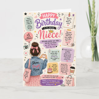 Tarjeta de cumpleaños divertida para la sobrina co