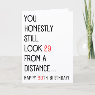 Tarjeta de cumpleaños divertida para los 30 años