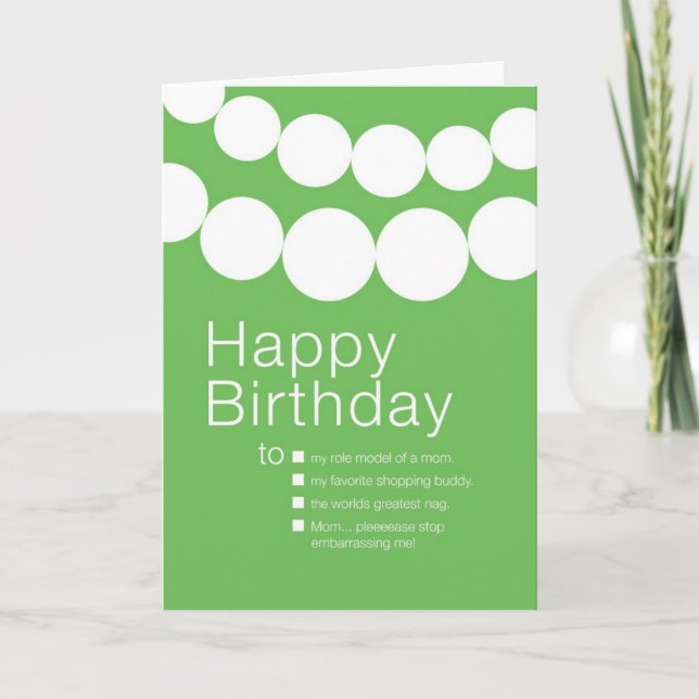 Tarjeta de cumpleaños divertida para mamá (Anverso)