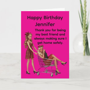 Tarjeta de cumpleaños divertida para mejores amigo