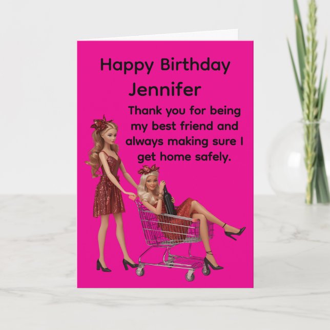 Tarjeta de cumpleaños divertida para mejores amigo (Anverso)