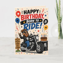 Tarjeta de cumpleaños divertida para motociclista 