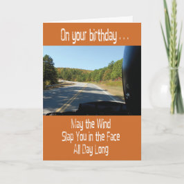 Tarjeta de cumpleaños divertida para motociclistas