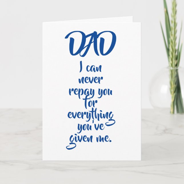 Tarjeta de cumpleaños divertida para papá (Anverso)