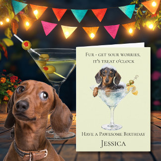 Tarjeta de cumpleaños divertida para perro Dachshu