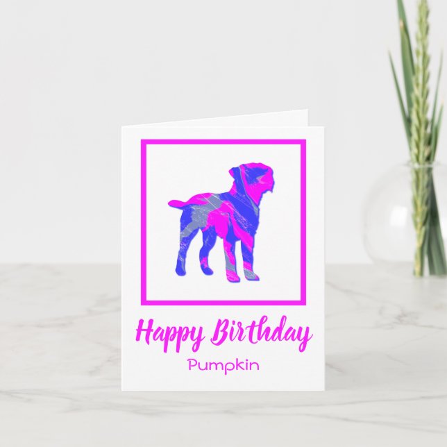 Tarjeta de cumpleaños divertida para perro de bord (Anverso)
